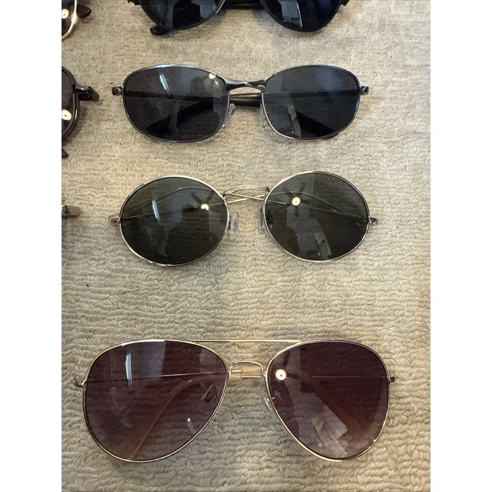 Lot of 16 Mens Sunglasses: Wrap Style, Aviators, Retro, Square, Oval and more